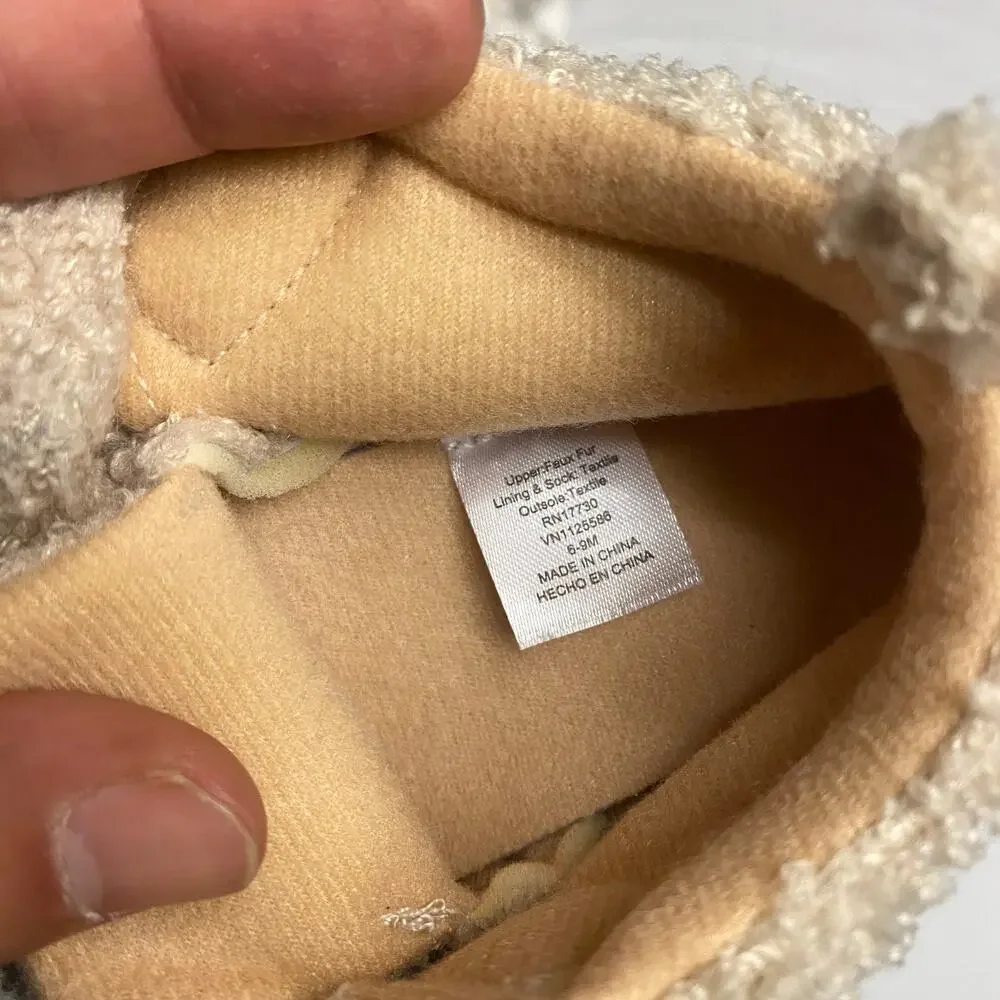 Cat & Jack Unisex Baby Bear Bootie Slipper Shoes Size 6-9 Months